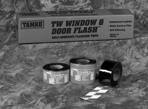 tw window & door flash PRODUCT DATA DESCRIPTION Tamko TW WINDOW & DOOR FLASH is a flexible self-adhering rubberized asphalt flashing membrane with a white polymer surface film and a removable treated