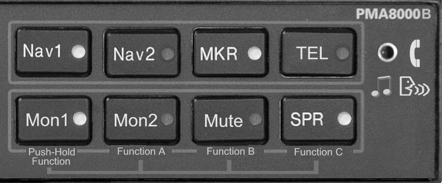 mary function as a selector panel, aircraft intercom, or marker beacon receiver. You can t do anything with these buttons to prevent the PMA8000B from doing its main job.