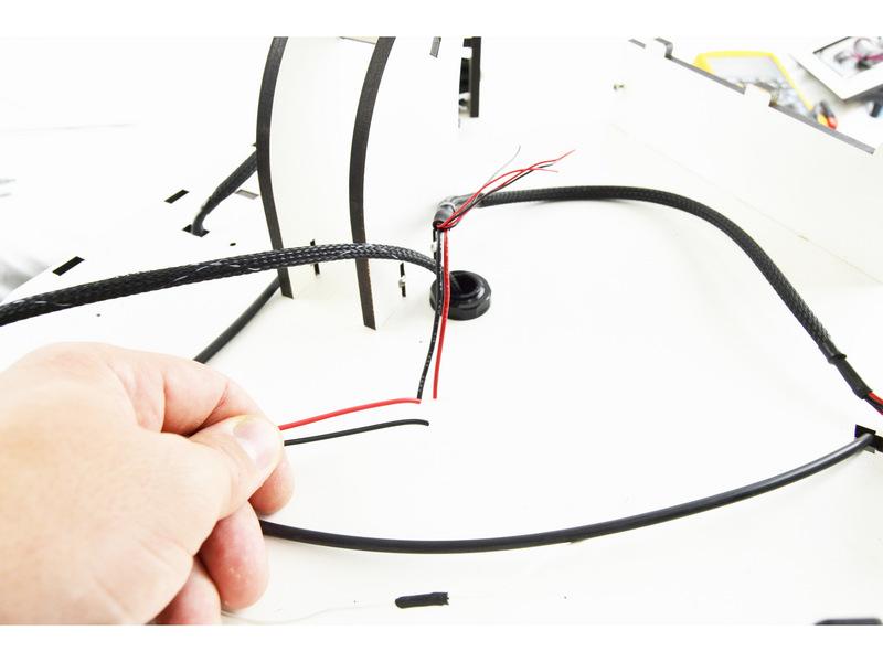 In preparation, strip approximately 10-15mm on insulation off of each of the 16 wires, cut your remainging heat-shrink
