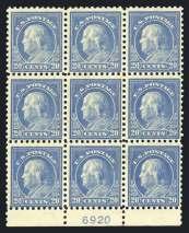 Page 61 Second Session January 13, 2018 733 3, Plate Block of 6, #426 Web $100 N.h., side pl. #7555, pink back, very fine. Scott $400... Est.
