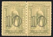 Page 81 Second Session January 13, 2018 984 Documentary, 1900, $10 Gray, Pair, #R188 $150 N.h., well center, fresh, very fine. Scott $500+... Est.