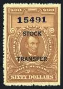 Page 83 Second Session January 13, 2018 Stock Transfer 997 ( ) 1918, $60, #RD21 $100 Unused, very fine. Scott $350... Est.