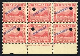 $600/700 1067 2 Gutter Pair With Specimen Overprint in Blue, #81S $225 N.h., security punch holes, fine to very fine, 2015 P.