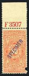 $550/650 1075 1913, 50 With Specimen Overprint in Blue, #R13S $225 N.h., pl.