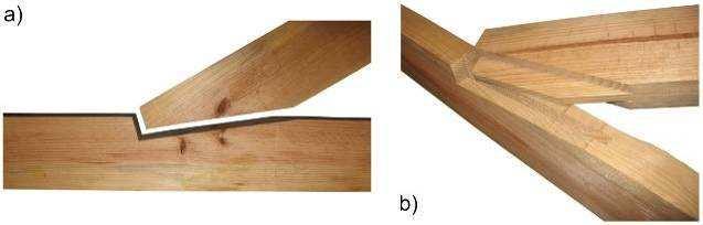interior lengthwise mortise and tenon connection is also quite common (Figure 1 b)).