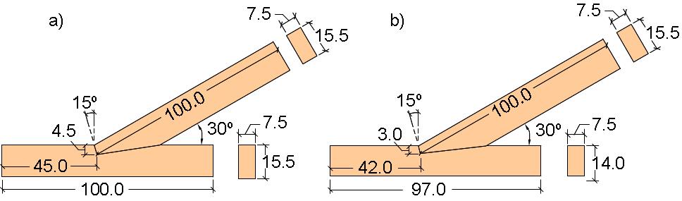 Figure 6: Tested configurations: joints with steel stirrups Figure 7: Tested configurations: joints with steel clamps The base geometry of the test specimens, used in every tested configurations, is