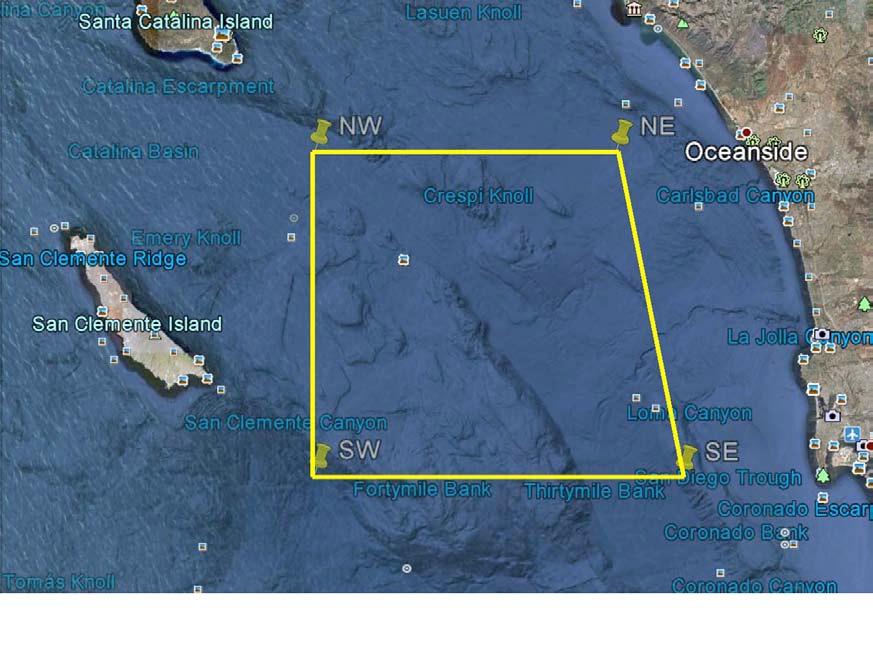For all future ZRay glider sea tests in FY12 (1 Oct, 2011 to 30 Sept, 2012, the Lubell source operations will be confined to the approximate area marked by yellow lines in Fig. 8.