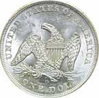 ............... #228983 $1550.00 Seated Liberty Dollars 1850. NGC. VF-35. Well detailed with light silver-gray surfaces. Only 7,500 minted and scarce in any grade....... #229119 $1995.00 1850-O. PCGS.