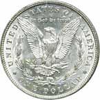 Frosty white with blazing mint luster and a solid strike. The surfaces are particularly nice and lack the heavy bag marks that tend to plague this issue............... #215572 $4995.00 1892-CC. PCGS.
