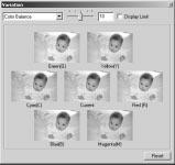 This is an easy method to correct images for individuals who are inexperienced in image processing or photofinishing. Click the variation button to display the palette.