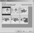 EASY SCAN UTILITY The images to be scanned are selected on this screen. Single or multiple images can be chosen.