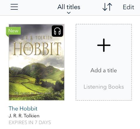 Downloading and Listening to a Book 1. To listen to the book you will need to download it within the app.