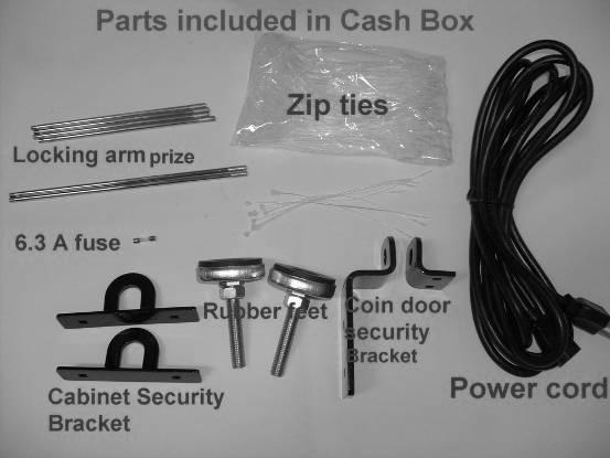 PARTS INCLUDED INSIDE THE CASH BOX Please open the