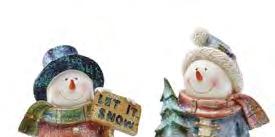 1 Pastel Snowman & Santa Figures