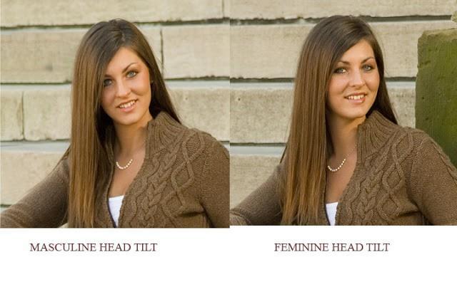 This creates a higher and a lower shoulder A head tilt to the higher shoulder is considered feminine.