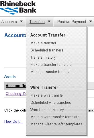 By going into the Wire Transfer History section