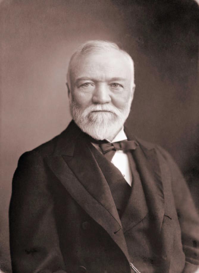 Andrew Carnegie 1835 1919 Scottish immigrant Started from poverty, worked his way up through telegraph and railroad companies until he eventually made a fortune investing in his