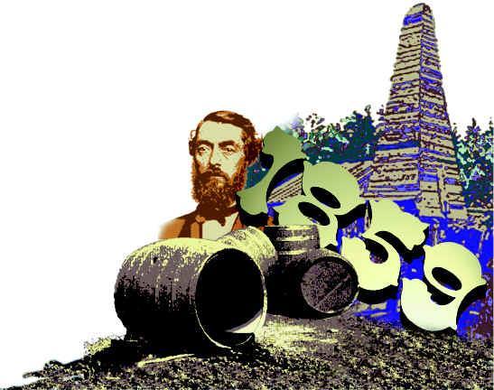 BLACK GOLD EDWIN DRAKE PICTURED WITH BARRELS OF OIL In 1859, Edwin Drake used a steam engine to drill for oil This breakthrough started an oil boom in the Midwest and later