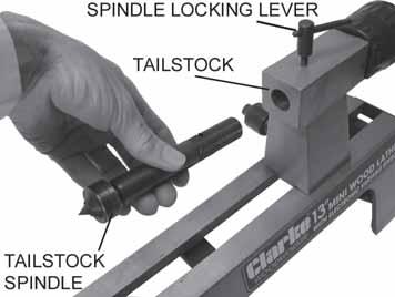 Attach the tool rest locking lever and the support locking lever in their postions using the coil spring and machine screw provided for each as shown in Fig 2. 4.