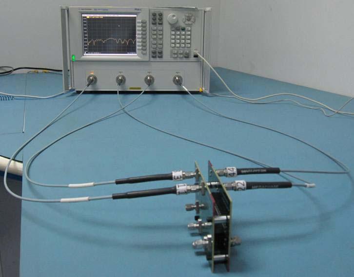 Appendix D Test and Measurement Setup The test instrument is the Agilent N523C PNA-L network analyzer. Frequency domain data and graphs are obtained directly from the instrument.