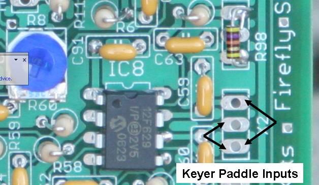 With the board powered up in receive mode, point A should be 5v, and point B should be 0v or at least less than 1v.
