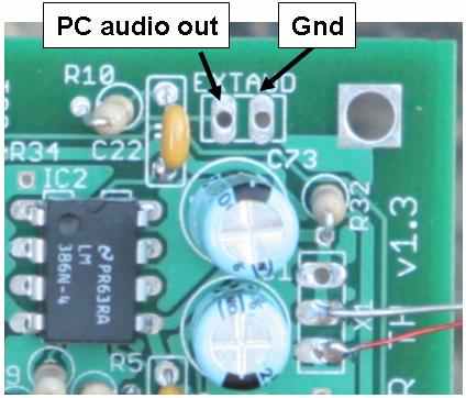 One option of the kit is to take the PC audio output (SDR radio signal outputs) and feed it back into the CW side