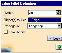 Creating a Fillet with Keep Edge