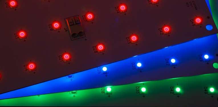 Red, Green, Blue LED Mdule Descriptin: Size, Quantity f LEDs Pwer, Brightness, ~6 x 6, 36 LEDs / 49 LEDs Pwer, Brightness, ~2 x 2, 44 LEDs / 96 LEDs Vltage Dimming Clr: LED Luminescent Maintenance L