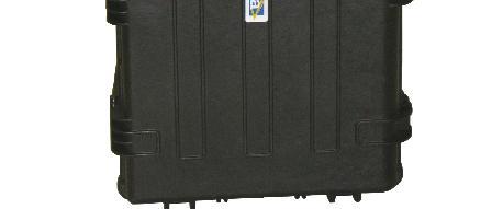 Heavy duty transport case in black plastics is also available.