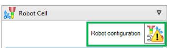 Robot Configuration Form The Robot Configuration form can be found in the robot cell tab and stores information about the robot and the default behaviour for the