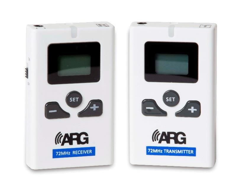 Talk & Listen Systems 72MHz Mini Transmitter and Receiver Part #s ARG-TX72M & ARG-TX72R Manual and User Guide User Guide Part # ARG-OM031 REVD
