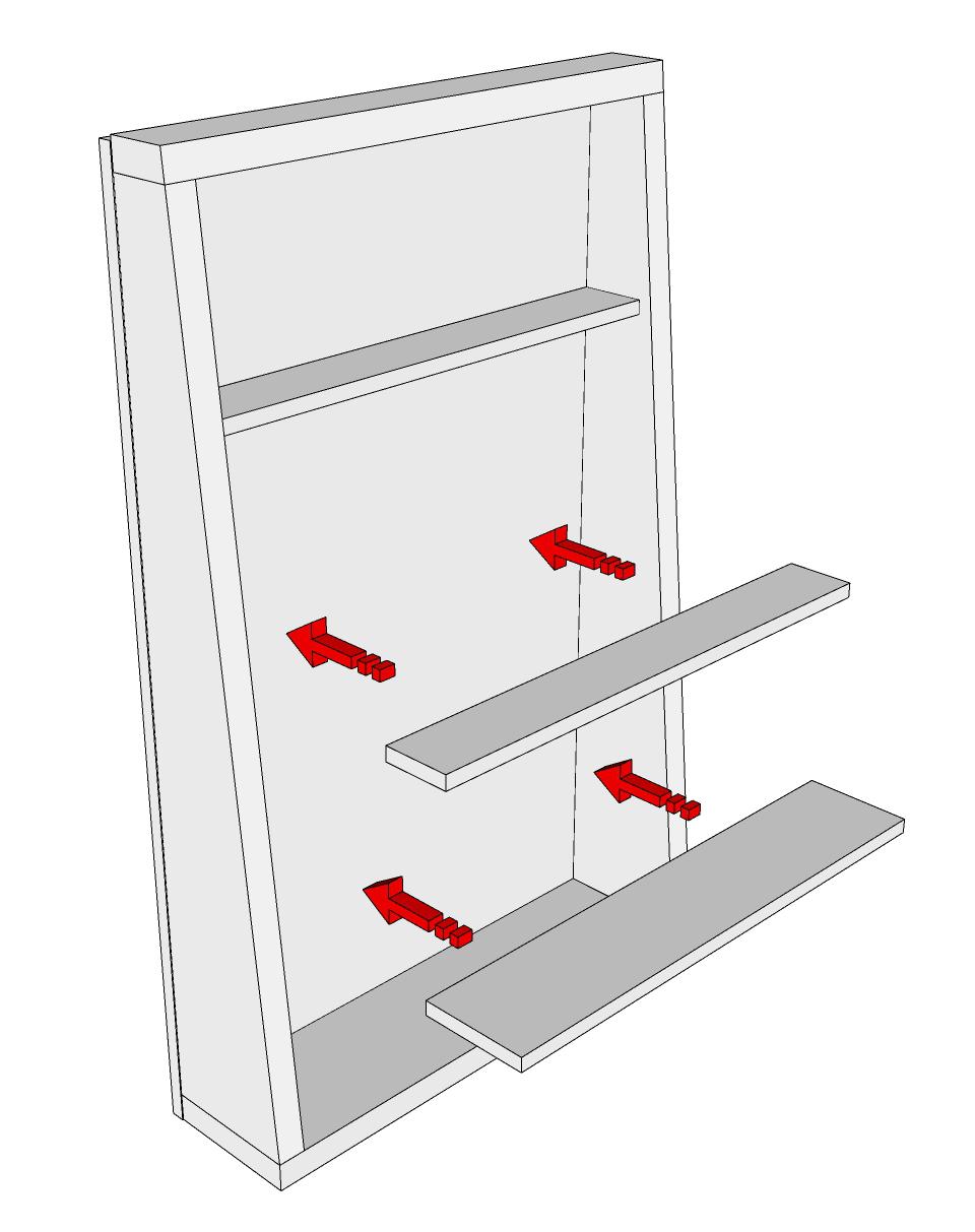 5 Measure the inside width of cabinet and use that measurement for the width of the shelves.
