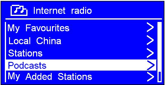 Select a Station through Podcasts 1.