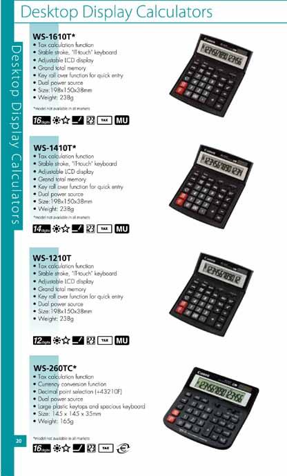 Desktop Display Calculators Attactractively designed they offer large plastic