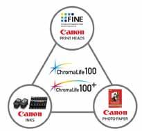 INKS Canon uses inkjet nozzle technology - In normal inkjet technology the ink is ejected onto the page via droplets.