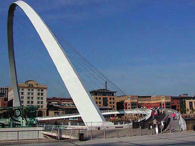 SECTION 2 DESIGN STUDIES (continued) Millennium Bridge, Gateshead, (01) designed by architects, Wilkinson Eyre and structural engineers, Gifford The bridge pivots upwards to allow