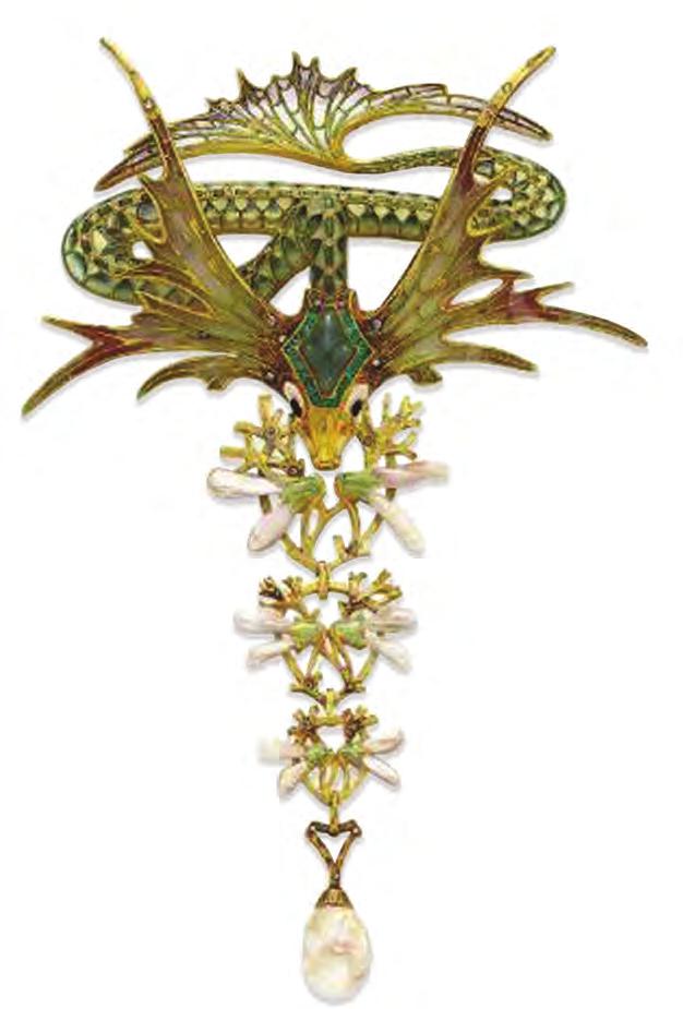 SECTION 2 DESIGN STUDIES (continued) Corsage ornament (brooch) (1902) designed by Georges Fouquet Materials: gold, enamel, emeralds and pearls (19 12 5 cm) 11.
