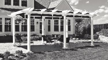 The Pergola ShadeTree Canopy Systems Assembly Instructions Complete pergola-style vinyl overhead canopies and beams and vertical support system to be free-standing.