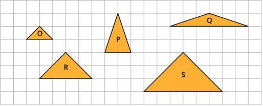 Part B: The diagram below shows a collection of the noses the Wump family and some imposters. Decide which triangles are similar and fill in the blanks. Triangles and are similar.