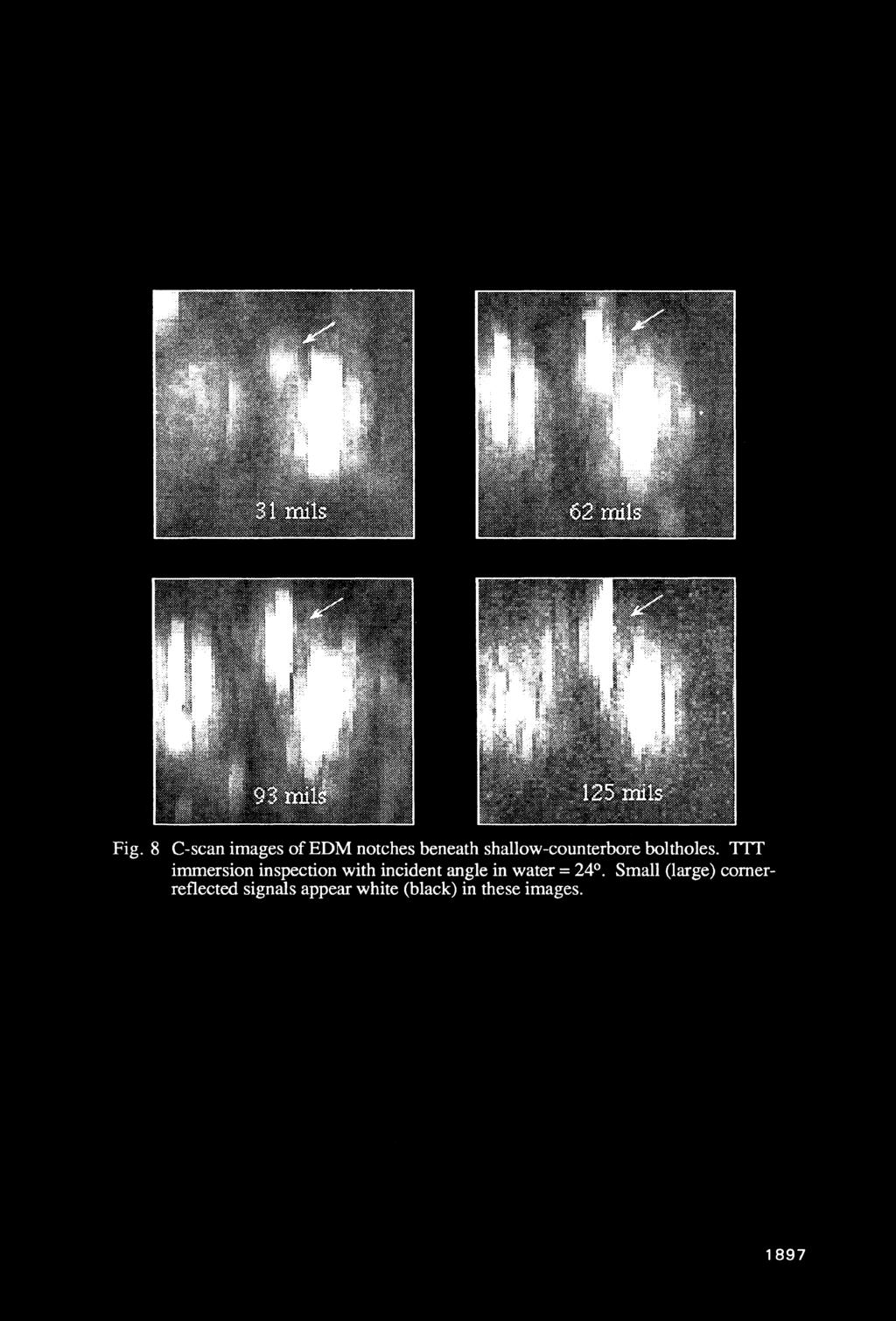 Fig. 8 C-scan images ofedm notches beneath