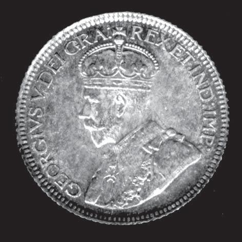 1919-10 CENTS - OBVERSE KING GEORGE V - Dei Gratia 10 CENTS 18MM.925 FINE 2.