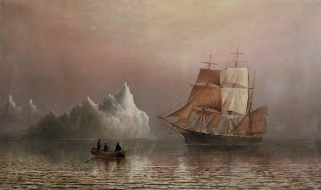 Signed, dated A Jacobsen 1878 257 8 Av l.r., vessel identified on bow. Oil on canvas, 22 x 36 in., in a gilt-gesso frame.