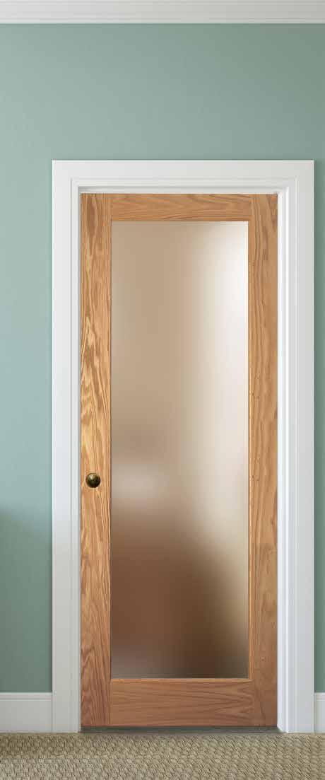 Oak 1 Lite Satin Glass Door