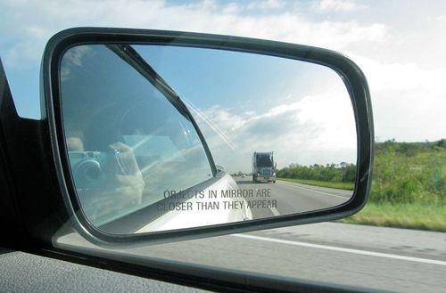Convex mirrors are used as side rearview mirrors in cars.