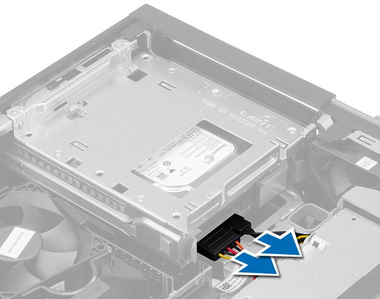 4. Glisați maneta albastră a cutiei hard diskului spre poziția de deblocare și scoateți cutia hard diskului de pe computer.