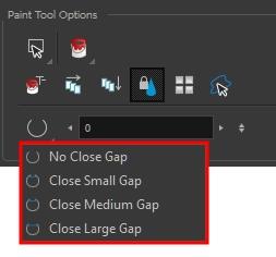 Chapter 3: Tools Properties No Close Gap: The moment a zone has a gap in it, the Paint tool will not fill the area. Close Small Gap: If a zone has a small gap in it, the Paint tool will fill the area.