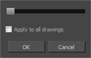 Chapter 2: Dialog Boxes Remove Hair Dialog Box The Remove Hair dialog box lets you remove any small strokes created in the Colour Art layer from very thick lines or filled zones.