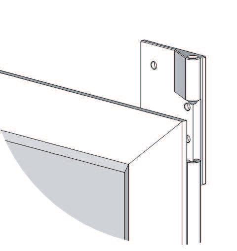 Place Upper Catch Bracket against wall and slide behind Pivot Frame.