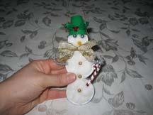 18. Add a fun small ornament to the snowman s arm.