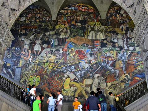 Mexican muralism was the promotion of mural painting starting in the 1920s, generally with social and political messages as part of efforts to reunify the country under the post Mexican Revolution